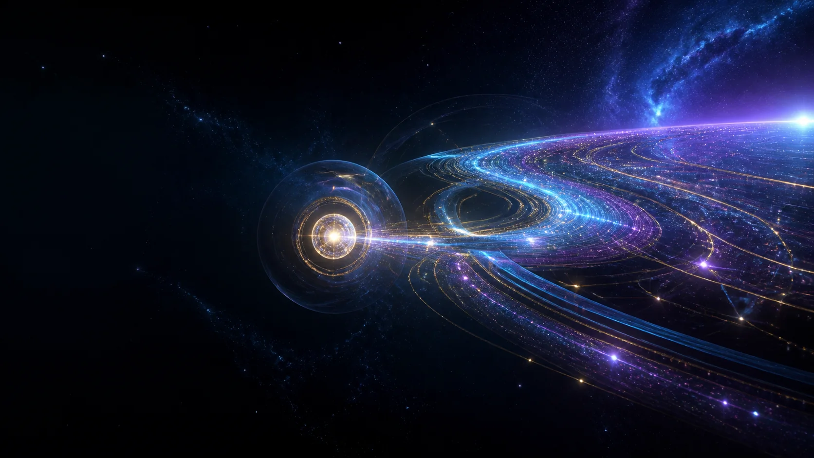 Abstract orbital light paths in deep space